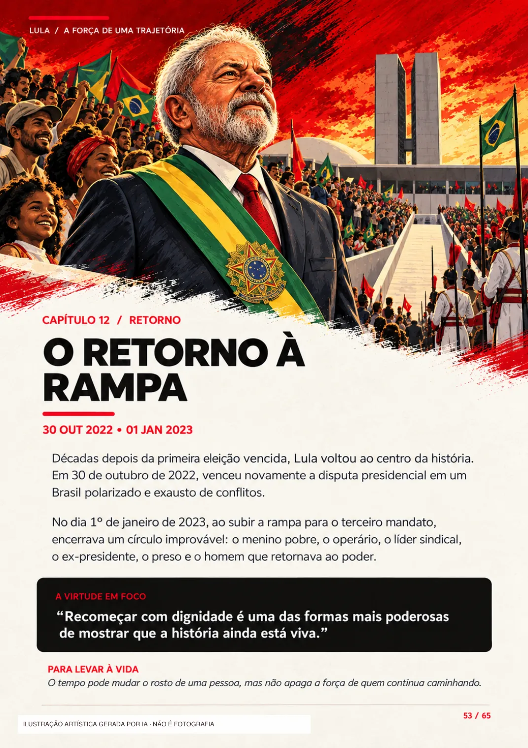 Página 53: O retorno à rampa. Ilustração artística gerada por IA.