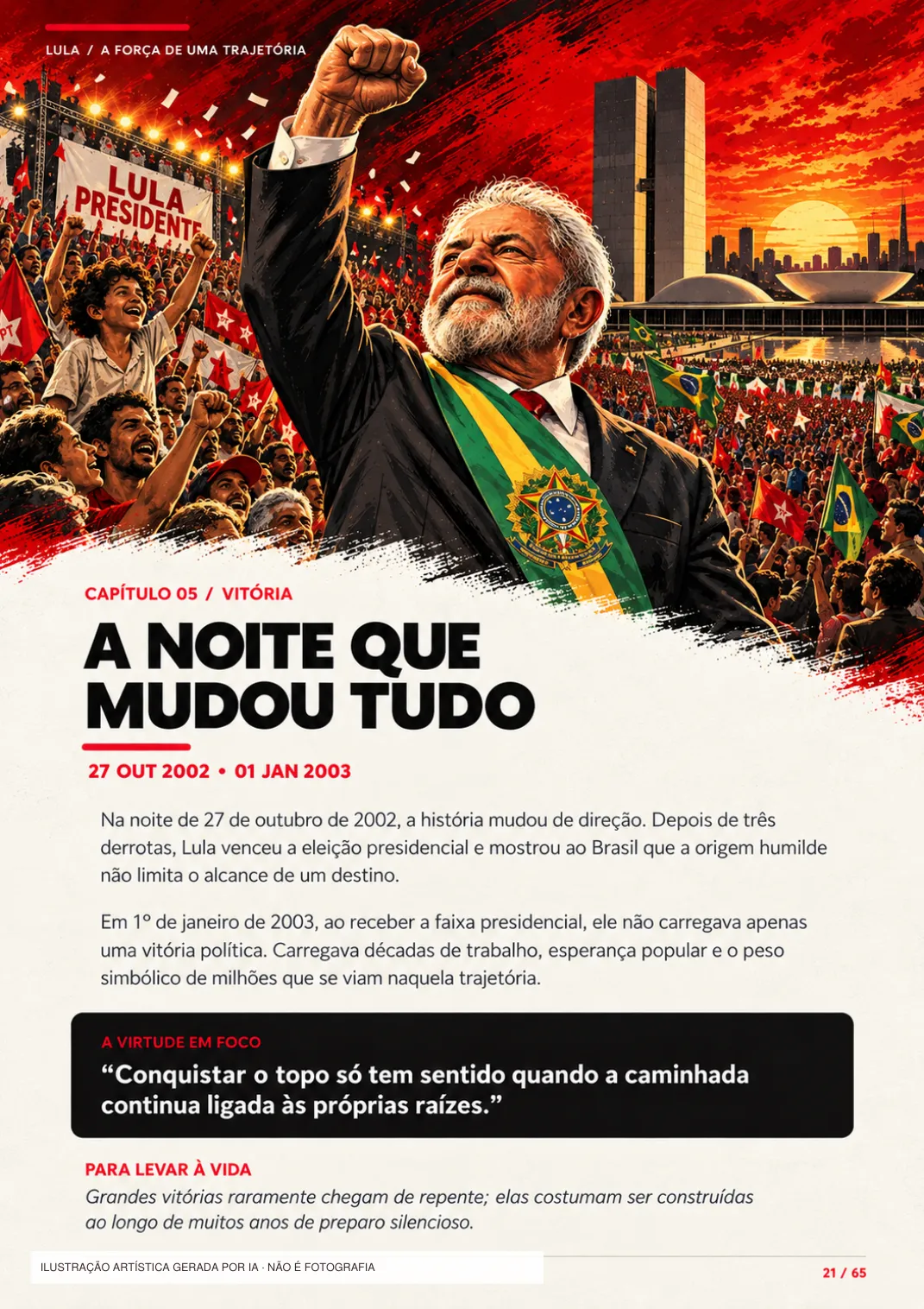 Página 21: A noite que mudou tudo. Ilustração artística gerada por IA.